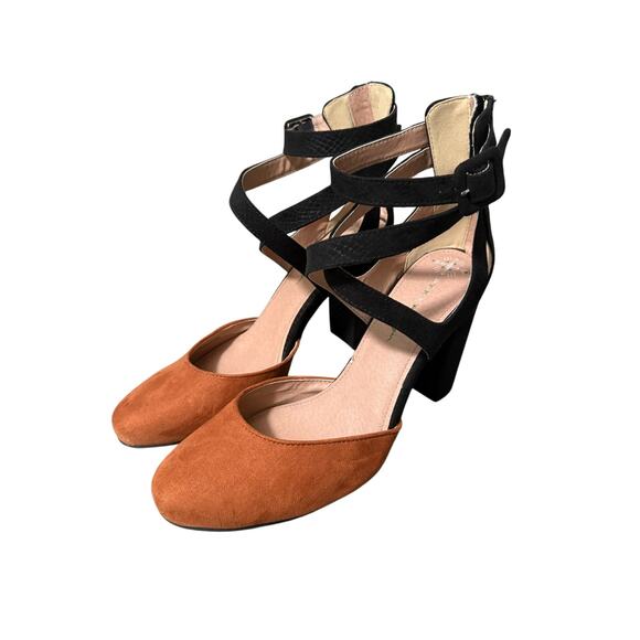 SIZE 11 NEW FREE PEOPLE VEGAN ATWOOD HEEL STRAPPY PUMP CEDAR SNAKE - Picture 2 of 5